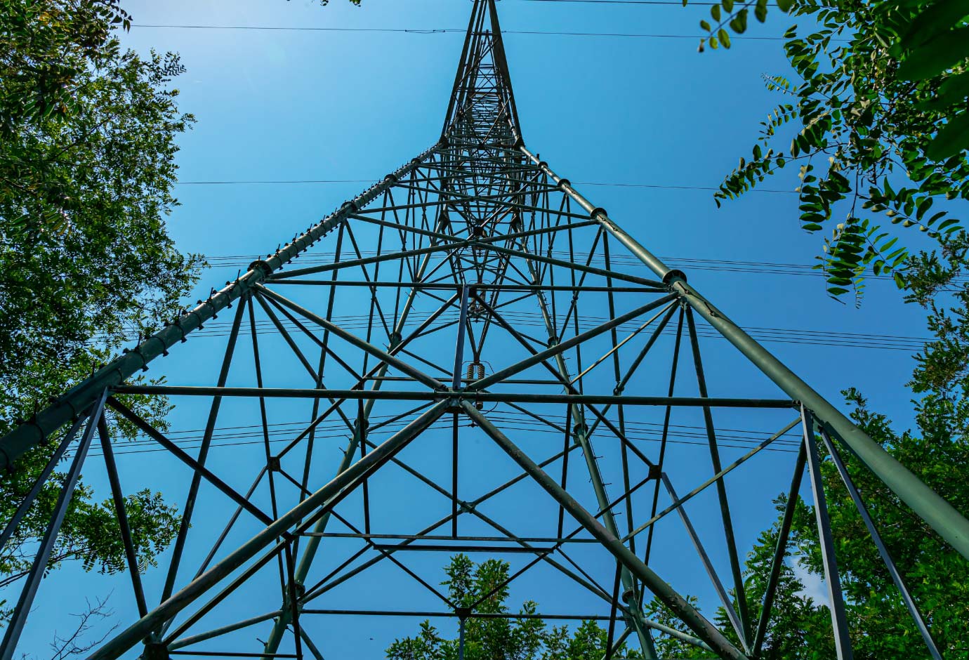 Steel transmission tower