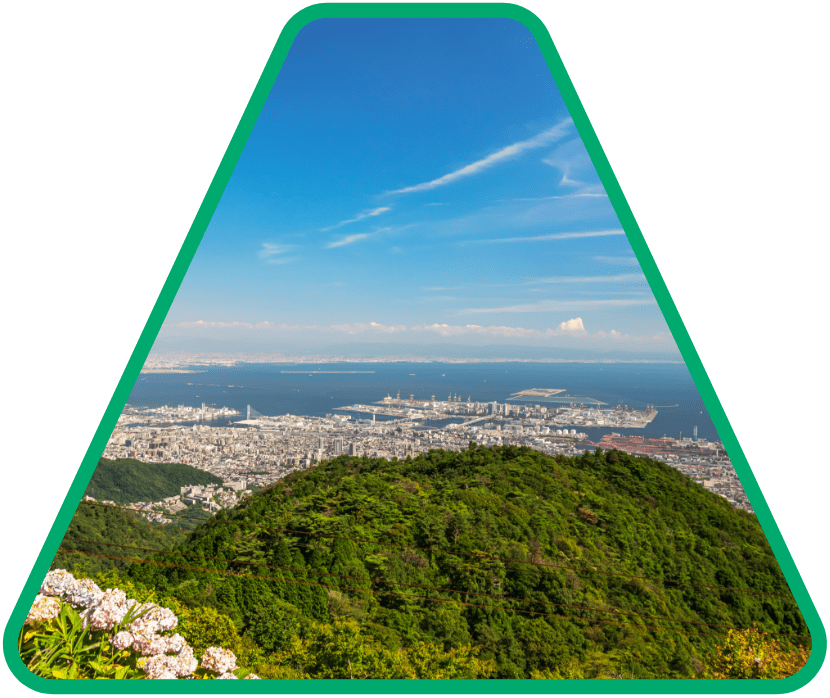 La vue du centre-ville de Kobe depuis le mont Rokko