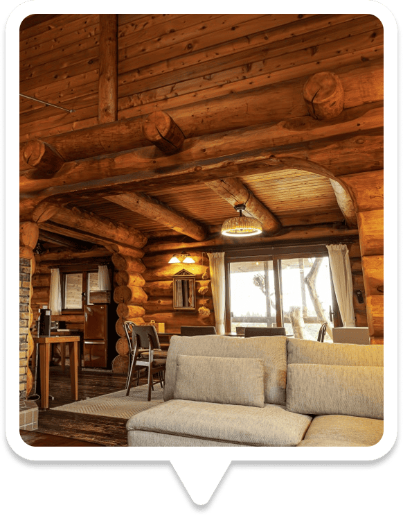 六甲山 Renest コテージのリビングルーム